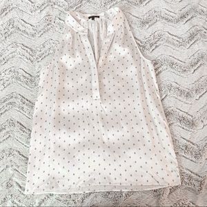 Theory White Diamond Pattern Tank Tank Top